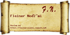 Fleiner Noémi névjegykártya